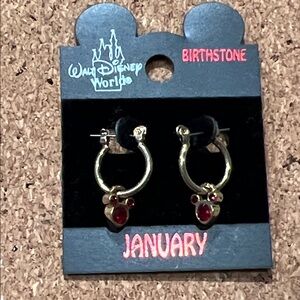 Gold and Red Birthstone Earrings